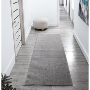 Washable Comfy Plain CMF00 Dark Grey Runner-Desire Rugs-Rug Love - The Most Loved Rug Store